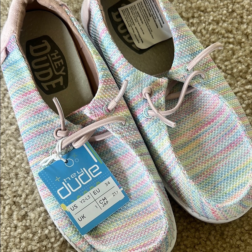 Hey Dude Pink and Blue Sneakers Lightweight Slip-On